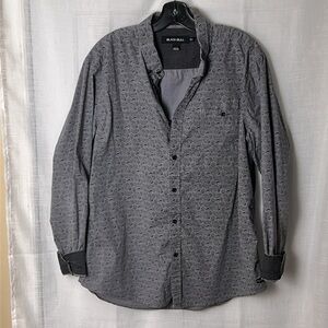 Black Bull Men shirt XL, grey/ blue  two tone, cotton blend ,paisley,office